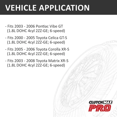 Miniatura 2 de PRO OEM Premium - Volante de embrague compatible con Pontiac Vibe GT 2000-2005 Toyota Celica GTS 2005 2006 Corolla XRS 2003-2008 Matrix 1.8L 2ZZ-GE