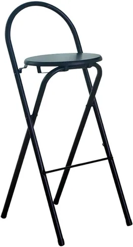 Miniatura 7 de Taburetes de bar plegables, silla de bar de 29 pulgadas, taburete alto con alfombrilla de madera, silla de pub de metal, silla de bar para bar