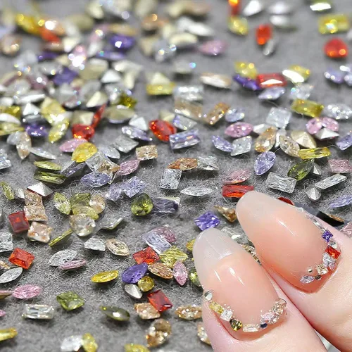 Miniatura 13 de 50 piezas de encantos de uñas con estrellas y gemas, diamantes de imitación de estrellas para uñas, encantos de uñas con estrellas, encantos