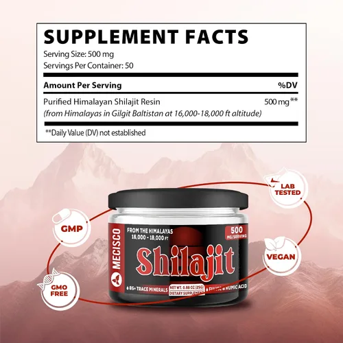 Miniatura 3 de Shilajit orgánico puro del Himalaya de 0.88 oz – La resina Shilajit contiene fúlvico, ácido húmico natural y más de 85 minerales traza – Apoyo