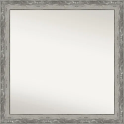 Miniatura 104 de Amanti Art Espejo de baño plateado para sobre el fregadero, 24 x 24 pulgadas, espejo cuadrado de peltre forjado a medida, marco de madera casual