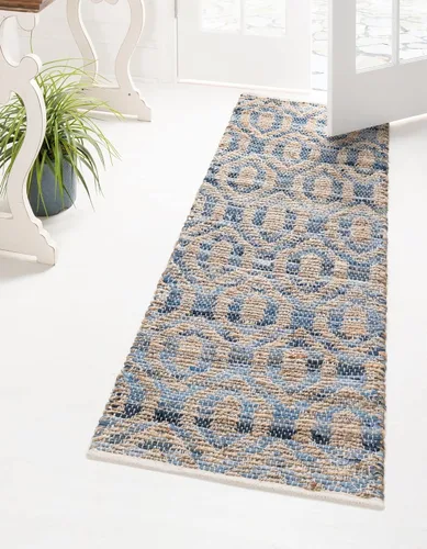 Miniatura 14 de Unique Loom Chindi Jute Collection - Alfombra rectangular de 7 pies 1 pulgada x 10 pies, color blanco y natural blanco (White/Natural)