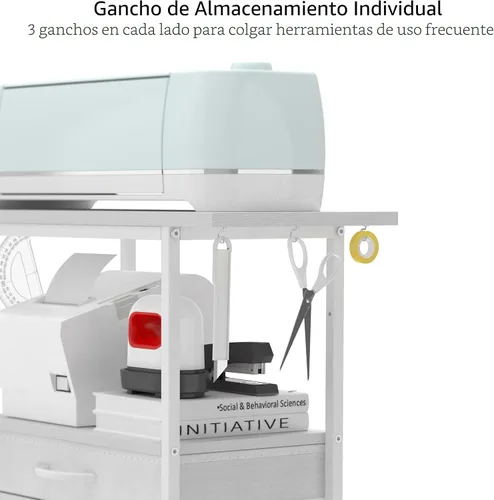 Miniatura 5 de VENNQD Organizador y soporte de almacenamiento compatible con máquinas Cricut, carrito de almacenamiento rodante/estante con 24 soportes de rollo