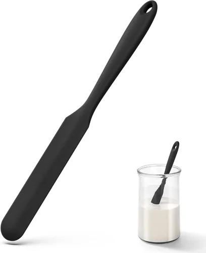 Miniatura 14 de U-Taste Espátula de silicona para frasco de masa madre: esparcidor de mermelada largo y delgado de grado alimentario, palo de agitación resistente
