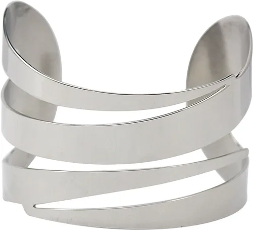 Miniatura 2 de COUYA Brazalete de acero inoxidable con forma de remolino ancho para mujer, joyería punk, Acero