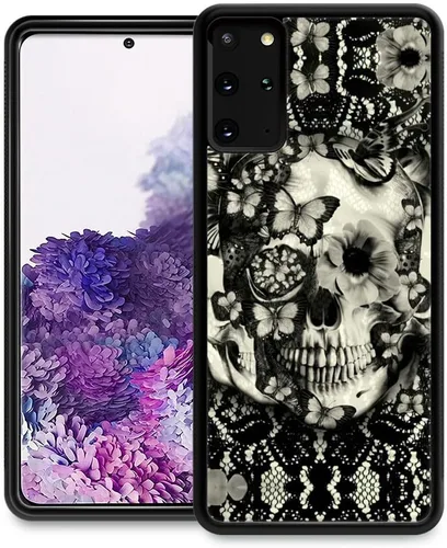 ZHEGAILIAN Funda compatible con Samsung Galaxy S20 FE, diseño de esqueleto de encaje gótico victoriano, acrílico duro y TPU anti-caída