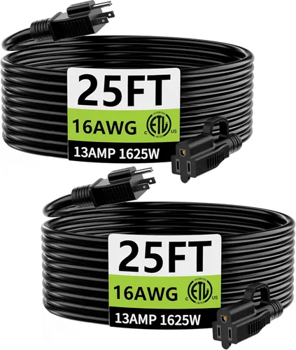 Miniatura 35 de HUANCHAIN Cable de extensión para interiores y exteriores, 50 pies, impermeable, calibre 16/3, flexible, resistente, cable de extensión para Amarillo