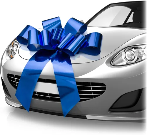 Zoe Deco - Lazo grande para automóvil - Azul brillante, 30 pulgadas - Lazo gigante para automóvil para cumpleaños, Navidad, recepción de boda,