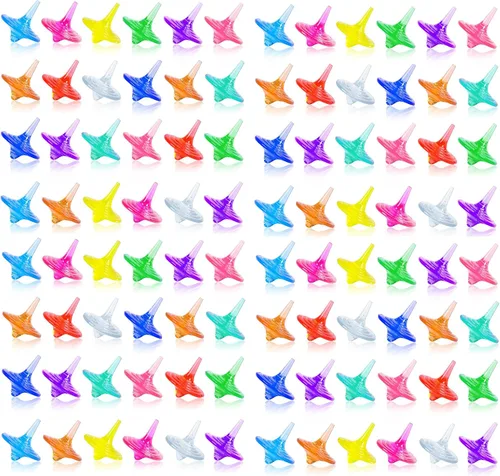 Miniatura 10 de Juguetes giratorios de acrílico para niños, coloridos y duraderos con cristales brillantes para niños y niñas, juego en familia, fiesta, escuela