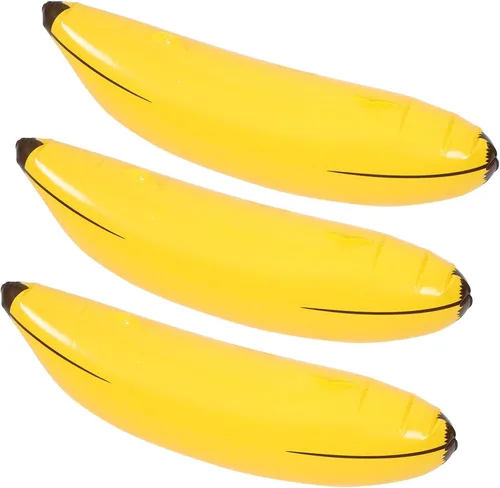 KICHOUSE Juego de 3 piezas inflables de lanzamiento de plátanos, accesorios de PVC para decoración de fiesta, piscina, diseño realista para playa,