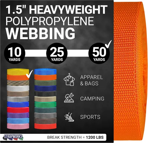 Miniatura 29 de Strapworks Heavyweight Polypropylene Webbing - Heavy Duty Poly Strapping for Outdoor DIY Gear Repair, 1.5 Inches
