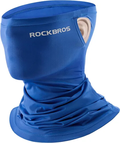 Miniatura 15 de ROCKBROS Polaina refrescante para el cuello, máscara facial, bufanda de pesca, cubierta facial para hombres y mujeres