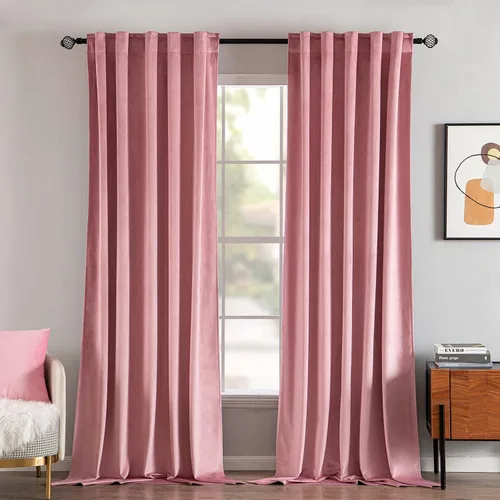 Miniatura 15 de MIULEE Cortinas de terciopelo de 84 pulgadas de largo, juego de 2 paneles para dormitorio, con pestaña trasera plisada, de lujo, aislamiento