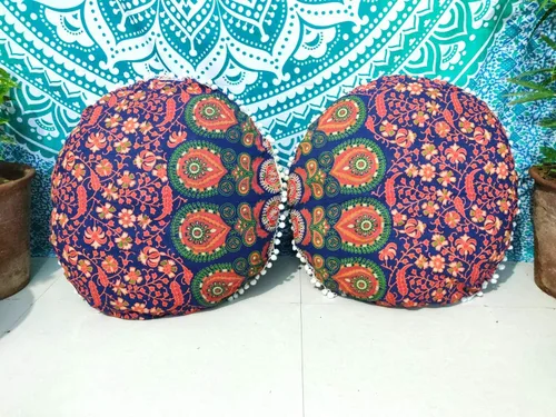 Miniatura 30 de CRAFT KALA Funda de cojín con diseño de mandala, funda de cojín para asiento, hippie, decorativo, bohemio, otomano, de algodón, indio, para sala