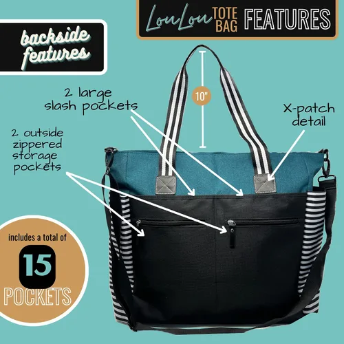 Miniatura 21 de Brooke & Jess Designs Bolso de mano para la abuela – Bolso de lona resistente con cremallera y bolsillo interior para la abuela para uso diario