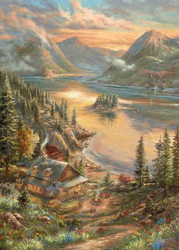 Miniatura 2 de Ceaco - Thomas Kinkade - Lakeside Splendor - Rompecabezas de 1000 piezas