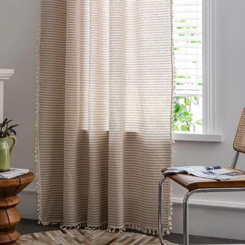 Miniatura 8 de ColorBird Juego de 2 cortinas de ventana con estampado semiopaco