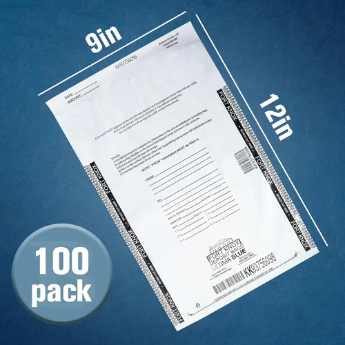 Miniatura 3 de BankSupplies Ultima - Bolsas de seguridad a prueba de manipulaciones azules – 9 x 12 pulgadas – Bolsas de seguridad blancas opacas – Cierre