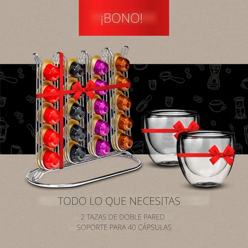Miniatura 7 de ChefWave Máquina de café expreso y cafetera (negro) – Compatible con cápsulas Nespresso, programable, de un solo toque, bomba italiana de alta
