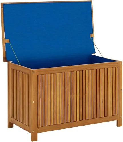 Miniatura 6 de Caja de almacenamiento para patio de 35.4 x 19.7 x 22.8 pulgadas, madera de acacia maciza para patio, jardín, contenedor de almacenamiento al aire