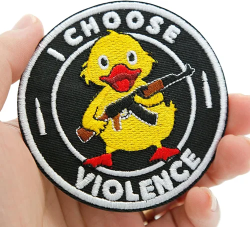 Miniatura 7 de XMJY I Choose Violence Duck Patches, parches bordados de 3 pulgadas para planchar, apliques divertidos para mochilas tácticas, sombreros, bolsas