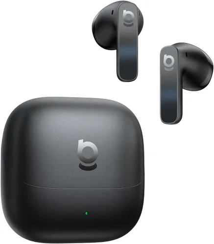 Baseus BS1 NC Auriculares semi-intraurales con cancelación de ruido adaptativa híbrida, sin presión en las orejas, audio de alta resolución (LDAC),