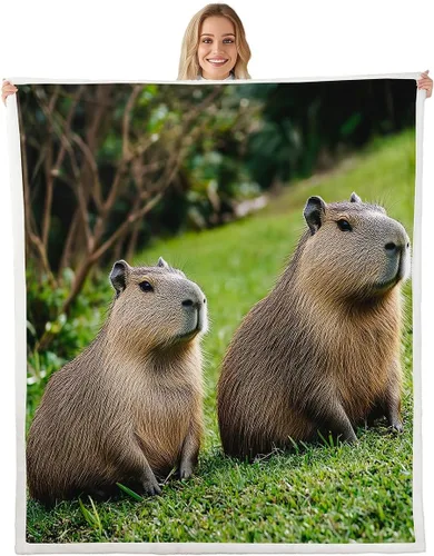 Miniatura 17 de Erosebridal Funny Capybaras Blanket Capybara Lover Gifts Cute Fleece Blanket for Kids Girls Boys, Capybara Decorations Blankets 40"x50", Kawaii