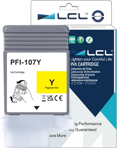 Miniatura 7 de LCL PFI-107 Cartucho de tinta negro de 4.4 fl oz de repuesto para Canon PFI-107 PFI-107BK PFI107BK para impresoras Canon ImagePROGRAF iPF670 iPF680
