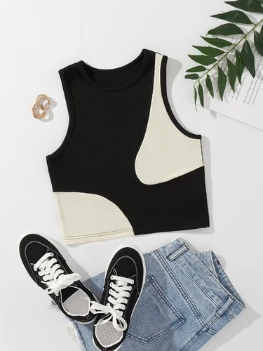 Miniatura 6 de Verdusa Camiseta sin mangas con cuello redondo y acanalado para mujer