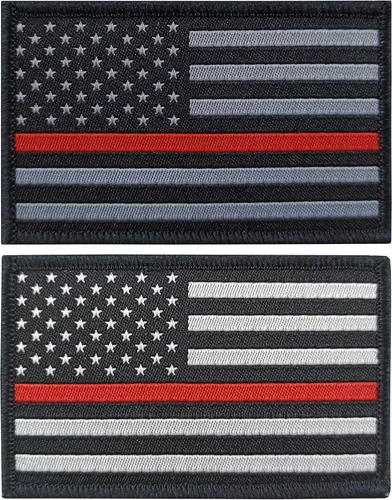 Miniatura 10 de JBCD Paquete de 2 parches de bandera estadounidense, parche táctico de bandera del orgullo para ropa, sombrero, parche militar del equipo Paquete