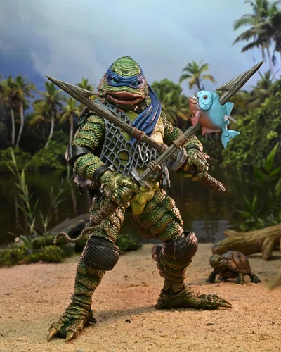 Miniatura 6 de Universal Monsters/Teenage Mutant Ninja Turtles - Figura de acción a escala de 7 pulgadas - Leonardo como la criatura