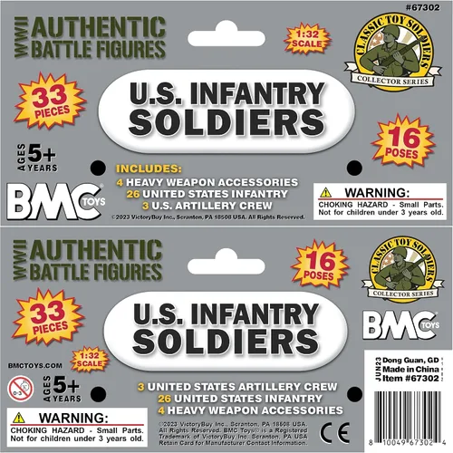 Miniatura 9 de BMC CTS Segunda Guerra Mundial Soldados de plástico del ejército de infantería estadounidense - 33 piezas de soldados grises 1:32