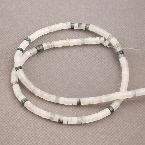 Miniatura 5 de 150 cuentas espaciadoras de jade iceberg natural, sueltas, semipreciosas, planas, redondas, cuentas de piedra de disco Heishi para cuentas