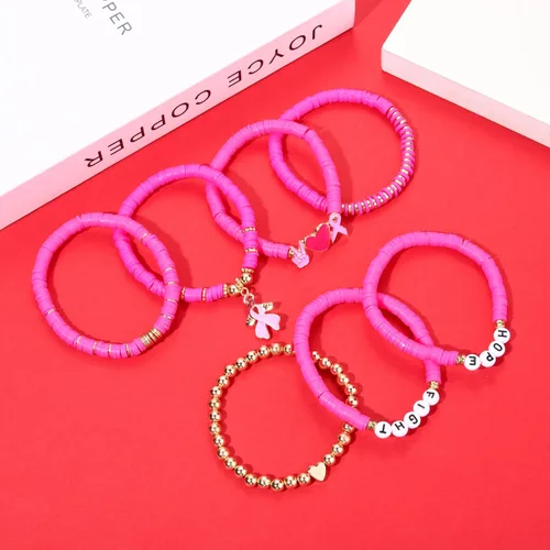 Miniatura 100 de Surfer Heishi - Pulseras apilables para mujer, apilables, de vinilo arcoíris, disco de arcilla, pulseras elásticas para la amistad, joyería bohemia