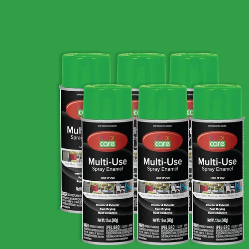 Miniatura 27 de Pintura en aerosol, 12 onzas, paquete de 6 (mezcla de colores cálidos: blanco brillante, rojo rubí, naranja, amarillo, marrón, negro brillante)