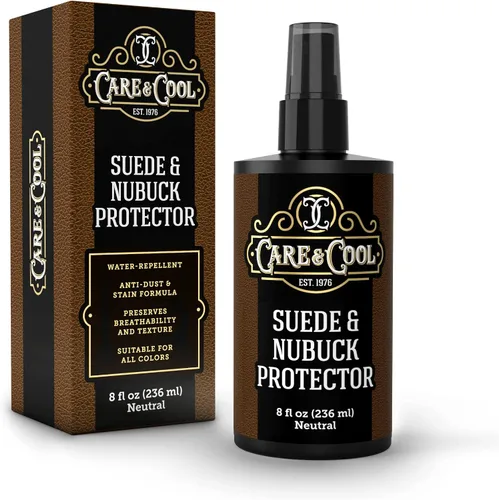 Care & Cool Máxima protección para tu gamuza y nobuck (8 onzas). Fórmula impermeabilizante, repelente al polvo y a las manchas para tus zapatos,