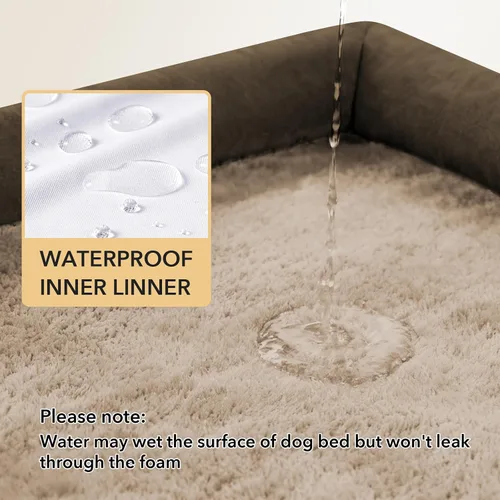 Miniatura 3 de Cama ortopédica para perros extragrandes, cama de espuma XL con forma de caja de huevos impermeable con lados 45x35 pulgadas, cama de sofá