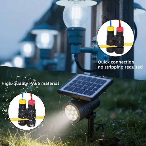 Miniatura 6 de 2 conectores de cable de bajo voltaje, conector de cable de alimentación para luz de paisaje al aire libre, calibre 12-18 para luces de camino
