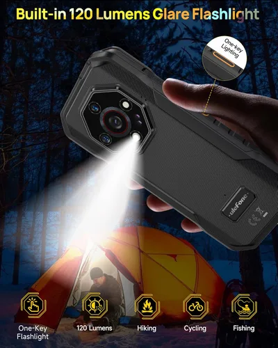 Miniatura 8 de Ulefone Armor X32 - Teléfono resistente desbloqueado, 12 GB + 128 GB MTK Helio G91, visión nocturna de 48 MP/20 MP, 5500 mAh, pantalla Corning Verde