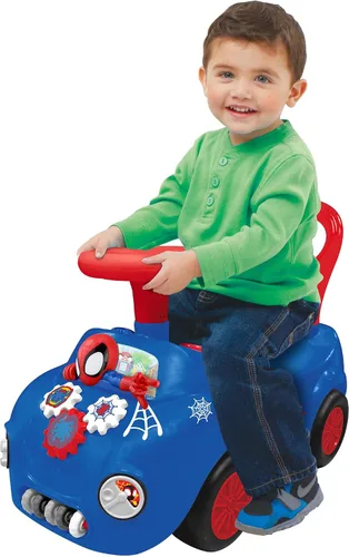 Miniatura 5 de Kiddieland Spidey and His Amazing Friends Web Racer Ride-On con luces y sonidos, auto interactivo de pie a suelo para niños de 12 a 36 meses, límite
