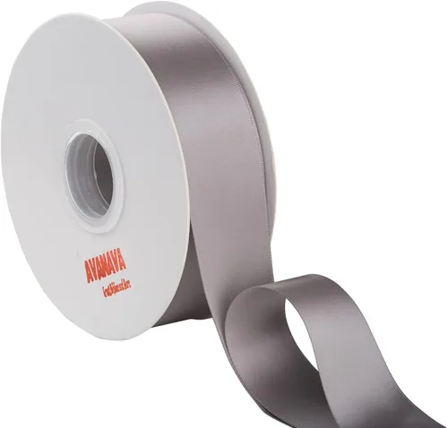 Miniatura 4 de AVANAVA Cinta de satén de doble cara de 1-1/2 pulgadas de ancho - 50 yardas (012-plateado)