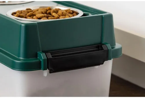 Miniatura 5 de IRIS Remington - Comedero elevado mediano de 13 libras/12 cuartos de galón con recipiente hermético de almacenamiento de alimentos para mascotas