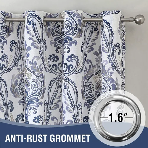 Miniatura 3 de H.VERSAILTEX - Cortinas florales para dormitorio de 63 pulgadas de largo, juego de 2 paneles, estilo de campo, cortinas semitransparentes para sala