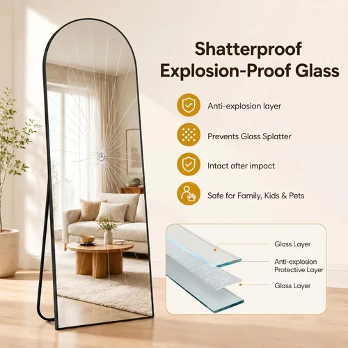 Miniatura 4 de Antok Espejo de Cuerpo Entero, Espejo de Piso de 58"x18" con Soporte, Espejos Montados Colgantes para Dormitorio, Sala de Estar, Vestidor, Comedor