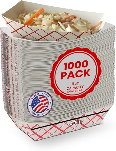 Miniatura 19 de MT Products Bandeja de comida a cuadros para almuerzo de 5 libras, bandeja desechable de papel para alimentos, paquete de 50