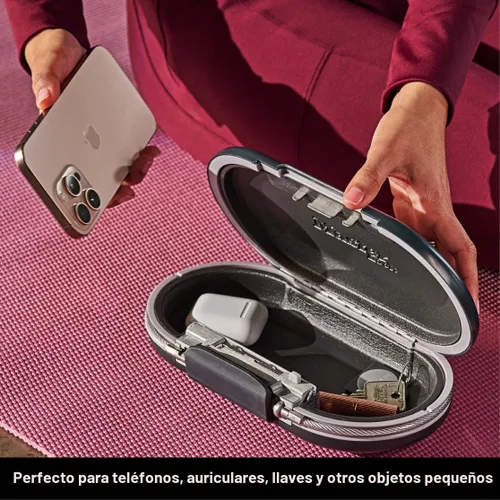 Miniatura 6 de Master Lock Caja de seguridad pequeña portátil, establece tu propia combinación, caja fuerte portátil, caja fuerte de viaje personal, 5900D, gris