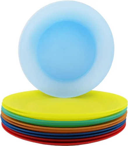 Miniatura 9 de AOYITE Platos de cena de plástico reutilizables, juego de 12 platos para ensalada irrompibles, sin BPA, aptos para microondas y lavavajillas, platos