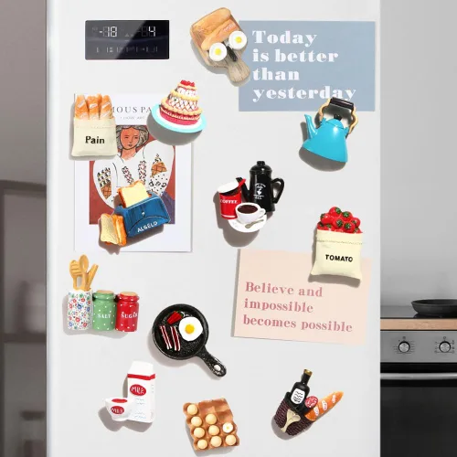 Miniatura 2 de 12 piezas de imanes para nevera de alimentos, divertidos imanes para nevera, pegatinas de nevera para la cocina, imanes decorativos de resina