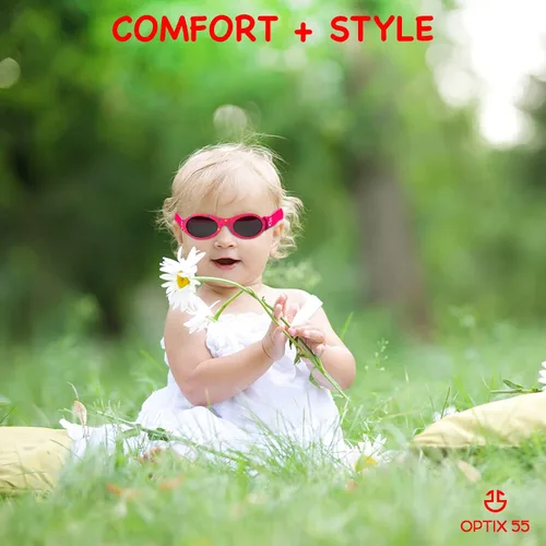 Miniatura 5 de Optix 55 Gafas de sol para bebé con correa Gafas de sol para bebés, niños y niñas de 0 a 12 meses edad 3, UV 400