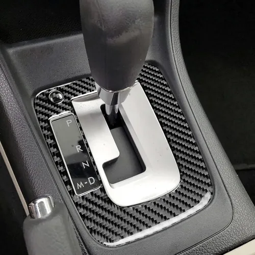 Miniatura 3 de Panel de cambio de marchas de fibra de carbono real para consola central, marco externo, accesorios para el interior del automóvil, adhesivo
